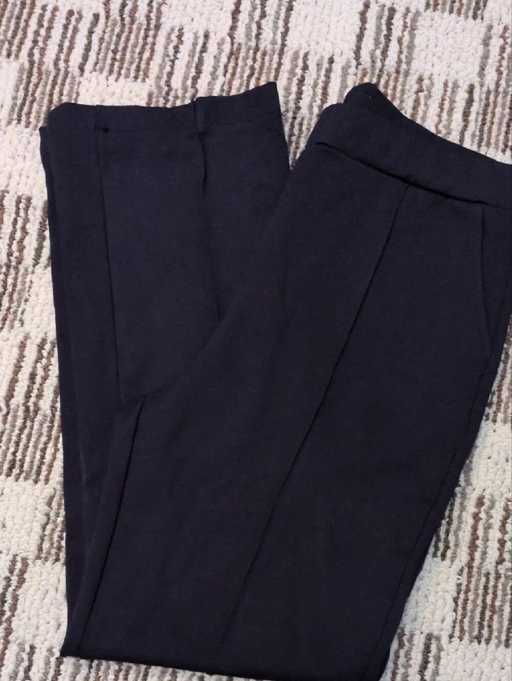 Women's Wide-Leg Pull-On Pants in Navy Blue. - Picture 3 of 7